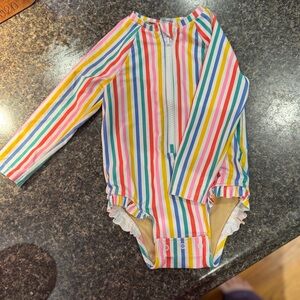 Old Navy Colorful Striped Kids One Piece Swimsuit